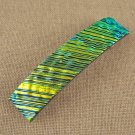 Dichroic Hair Barrette 3.5" 9cm Gold Yellow Golden Fused Glass Ripple Wavy Waves