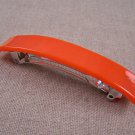 Fused GLASS Hair BARRETTE 3.5" 9cm HOT MOLTEN ORANGE Stained Glass Simple Basic