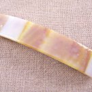 Hair BARRETTE Fused Stained GLASS 3.5" 9cm Tan Off White Beige Neutral Swirl