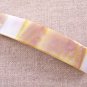 Hair BARRETTE Fused Stained GLASS 3.5" 9cm Tan Off White Beige Neutral Swirl