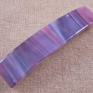 Hair BARRETTE Fused Stained GLASS 3.5" 9cm Pink Cranberry Purple Violet Swirl
