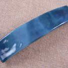 Hair BARRETTE Fused Stained GLASS Cerulean Blue Denim Streaks Swirls 3.5" 9cm