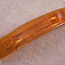 Hair BARRETTE Fused Stained GLASS 3.5" 9cm Deep Amber Tan Neutral White Swirl