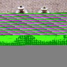Dichroic Glass Earrings 1/2" Turquoise Blue Abstract Lines Pattern 12mm Post
