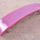 Fused GLASS Hair BARRETTE 3.5" 9cm Medium Rose PINK Stained Glass Simple Basic