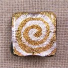 DICHROIC Pin Fused Glass Silver White Gold Bronze Spiral Small 1" Brooch SALE