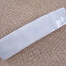 Fused GLASS Hair BARRETTE 3.5" 9cm Pure Snow WHITE Stained Glass Irregular