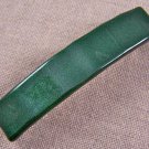 Fused Stained GLASS Hair BARRETTE 3.5" 9cm Iridescent Emerald Green Metallic