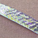 DICHROIC Hair BARRETTE 3.5"  9cm Clear Gold Yellow Fused Glass Ripple Wavy Waves