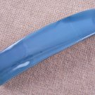 Hair BARRETTE Fused Stained GLASS Marine Blue Grey Denim Streaky Swirl 3.5" 9cm