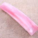 Hair Ponytail BARRETTE Fused Stained GLASS 3.5" 9cm Soft Rose Pink & White Swirl