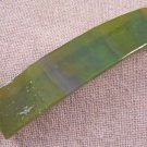 Hair BARRETTE Fused GLASS 3.5" 9cm Khaki Olive GREEN Mauve Art Stained Glass