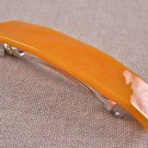 Fused GLASS Hair BARRETTE 3.5" 9cm Pumpkin ORANGE Stained Glass Simple Basic