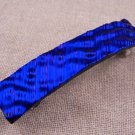 Dichroic Hair Barrette 3.5" / 9cm Deep Cobalt Blue Fused Glass Ripple Wavy Waves