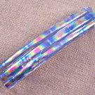 Dichroic Hair Barrette 3.5" 9cm Lavender PINK Fused Glass Gold Blue Rainbow