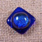 DICHROIC Fused GLASS TIE TACK Flair Cobalt Blue Formal Wear Layered Dichro Dot