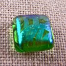 DICHROIC Fused GLASS TIE TACK Flair Lime Green Formal Wear Arcs Curls Patterned