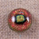 DICHROIC Fused GLASS TIE TACK Flair Copper Orange Gold Dot .5" 12mm Formal Wear