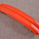 Fused GLASS Hair BARRETTE 3.5" 9cm MOLTEN HOT SUNNY ORANGE Stained Glass Stripes