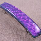 Dichroic Hair Barrette 3.5" 9cm Violet Purple Fused Glass Bubbles Dots Texture