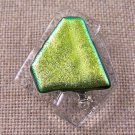 DICHROIC Fused Glass Gold Yellow Green Shard Small 1" Brooch Pin Bargain SALE