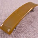 Fused GLASS Hair BARRETTE 3.5" 9cm Medium Caramel Tan Brown Stained Glass Basic