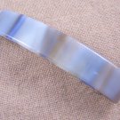 Hair BARRETTE Fused Stained GLASS 3.5" 9cm Tan Blue White Beige Neutral Swirl