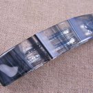 Hair BARRETTE Fused Stained GLASS 3.5" 9cm Black White Clear Zebra Stripe Swirl