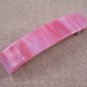 Hair BARRETTE Fused Stained GLASS 3.5" 9cm Cotton Candy Rose Pink & White Swirl