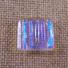 DICHROIC Fused GLASS TIE TACK Flair Moonstone Blue Formal Wear Striped Textured