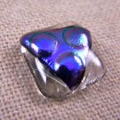 DICHROIC Fused GLASS TIE TACK Flair Purple Violet Formal Wear Bubbles Textured