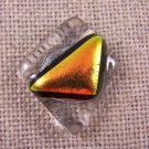 DICHROIC Fused GLASS TIE TACK Suspenders Flair Abstract Gold Copper Formal Wear