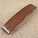 Fused GLASS Hair BARRETTE 3.5" 9cm Chocolate Cocoa Chestnut Brown Stained Glass
