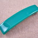 Fused GLASS Hair BARRETTE 3.5" 9cm Medium Teal GREEN Stained Glass Simple Basic