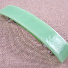 Fused GLASS Hair BARRETTE 3.5" 9cm Soft Mint GREEN Stained Glass Simple Basic