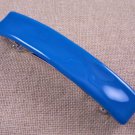 Fused GLASS Hair BARRETTE 3.5" 9cm Medium Cerulean True BLUE Stained Glass Basic