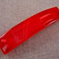 Fused GLASS Hair BARRETTE 3.5" 9cm Hot Red Orange Stained Glass Cloudy Swirl