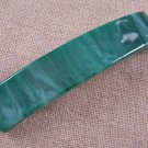 Hair BARRETTE Fused Stained GLASS 3.5" 9cm Verdigris Mint Green Emerald Swirl