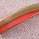 Hair BARRETTE Fused Stained GLASS 3.5" 9cm Tan Orange Sunset Streaky Swirl
