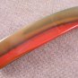 Hair BARRETTE Fused Stained GLASS 3.5" 9cm Tan Orange Sunset Streaky Swirl