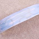 Fused GLASS Hair BARRETTE 3.5" 9cm Ghost Snow WHITE Stained Glass Abstract
