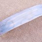 Fused GLASS Hair BARRETTE 3.5" 9cm Ghost Snow WHITE Stained Glass Abstract