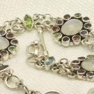 Estate Sterling Silver Moonstone & Topaz Bracelet
