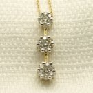 Estate 14K Yellow and White Gold Diamond Journey Pendant Necklace