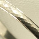 Estate Sterling Michele Diamond Cut Pattern Bangle Bracelet Vintage Silver