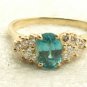 Estate 14K Yellow Gold Blue Zircon & Diamond Ring 3.5 g Appraisal value $1950