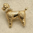 Vintage 14K Gold Poodle Dog Pin Brooch with Ruby Eyes Estate Item 7.3 grams