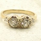 Antique Victorian 14K Yellow Gold 1/2 Carat Diamond Ring European Cut VS Stones