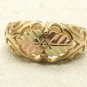 Estate 10K Yellow & Rose Gold Openwork Leaves Ring Hallmarked CCO 4g Vintage