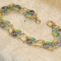 Estate Sterling Silver & Enamel Tropical Birds Bracelet 7.4 grams
